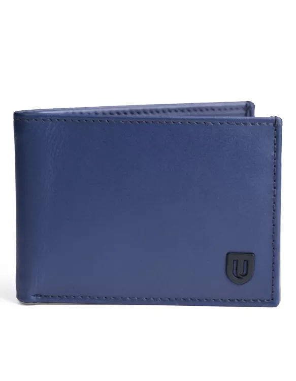 Blue 100% Leather Wallet